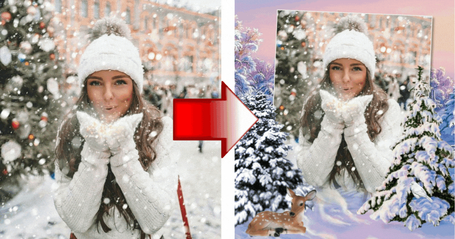 Gere a sua Moldura de Foto de Inverno Gratuitamente