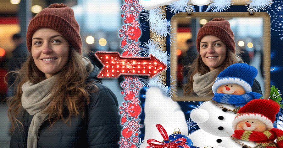 Take A Photo With The Christmas Snowman ☃️