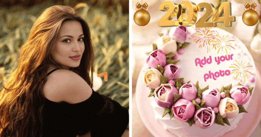 Personalize sua Foto de Bolo de Ano Novo!