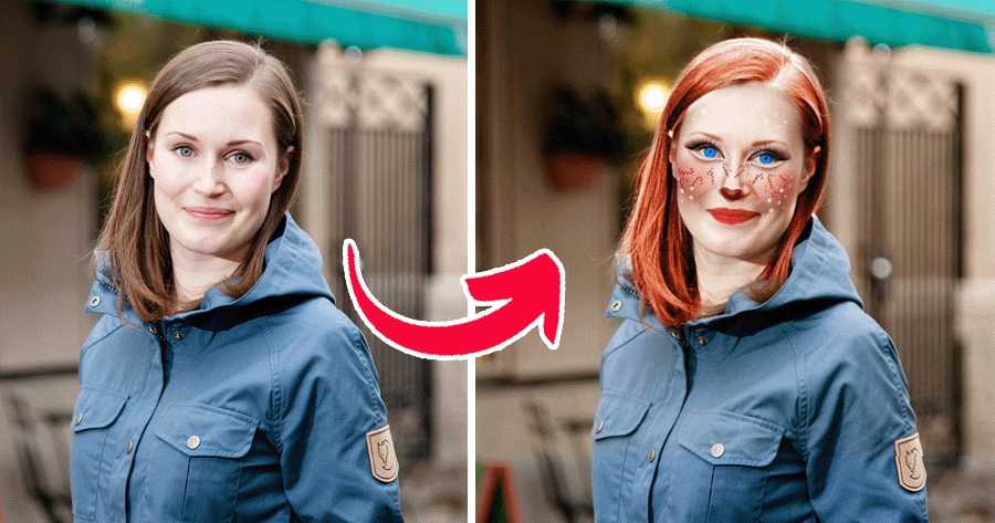 Aplique efeitos de maquiagem de Natal &agrave; sua foto