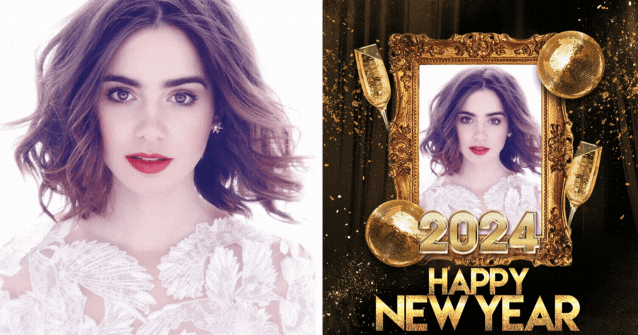 Create Your New Year Photo With This Golden Frame