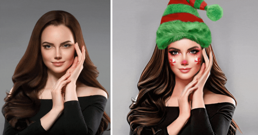 Essayez le nouveau maquillage de No&euml;l par IA