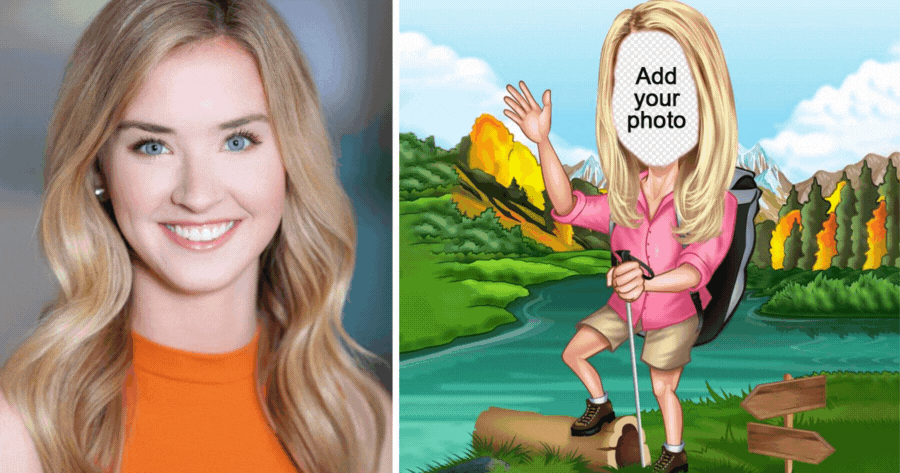 Gestalten Sie Ihre Wandern-Karikatur kostenlos