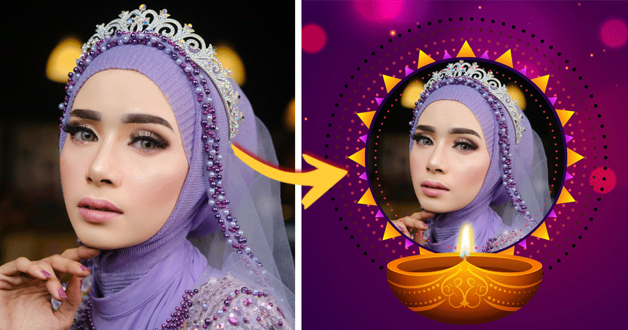Buat bingkai foto Diwali Anda