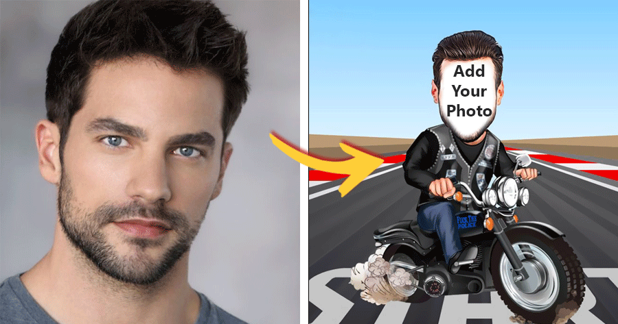 Try Your Photo Like Driving Motorcycle Character!