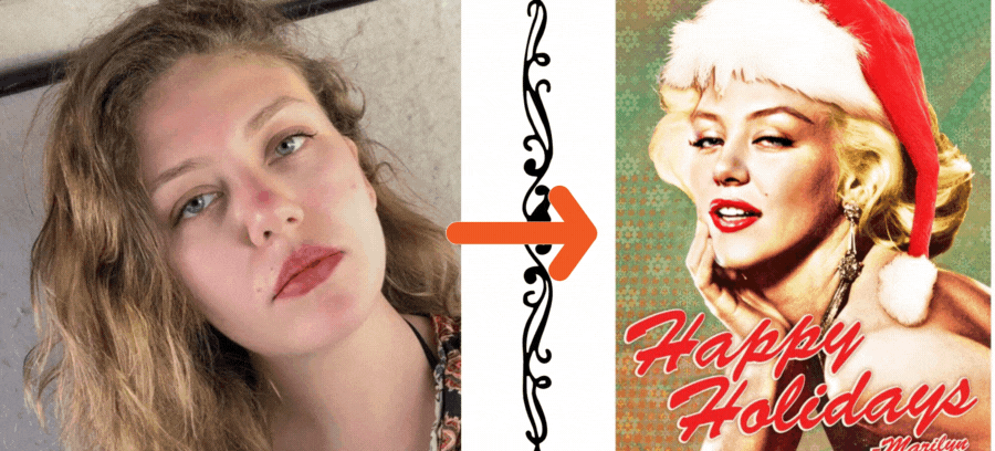 Generate Your Marilyn Monroe Christmas Vintage Photos For Free