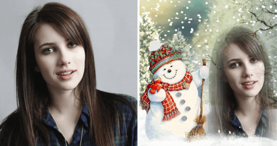 Edit Your Photo With This Cute Snowman Frame!