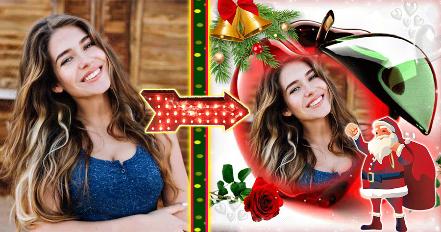 Add Your Photo To The Christmas Apple 🍎
