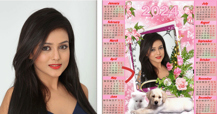 New Pink Calendar Frame | Add Your Photo!