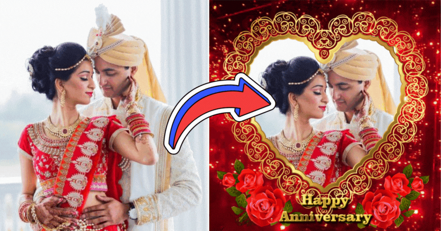 Last opp bilder! Generer gratis jubileumsgave fotoframe for din partner