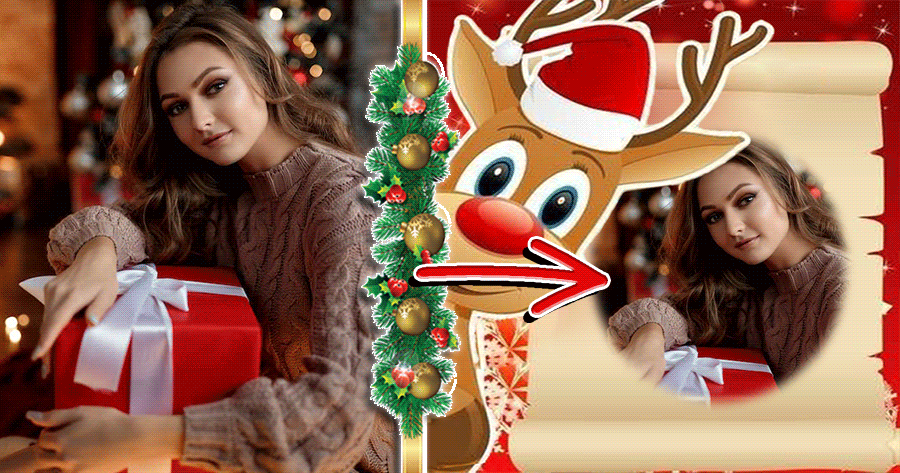 Add Your Photo With Elk On This Christmas Scroll 🦌