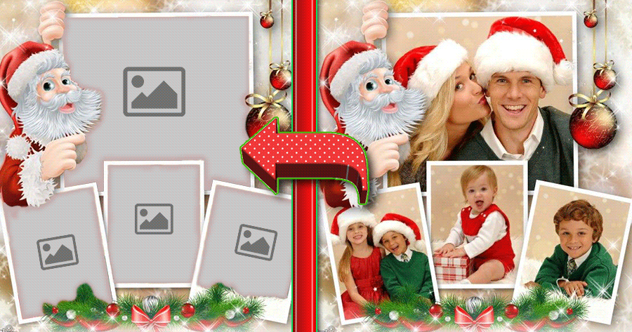 &Eacute;lvezze ezt a gy&ouml;ny&ouml;rű kar&aacute;csonyi csal&aacute;di koll&aacute;zs keretet 🧪🎄