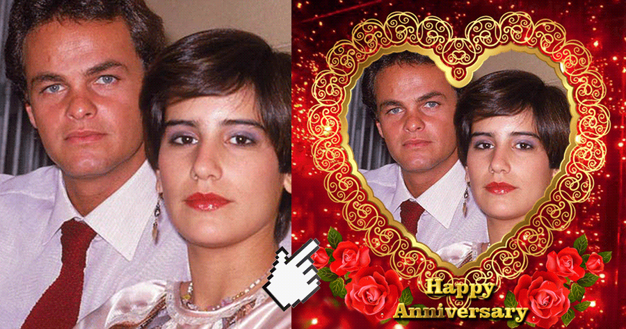 Crie efeitos de moldura de anivers&aacute;rio de casamento para voc&ecirc; gratuitamente!
