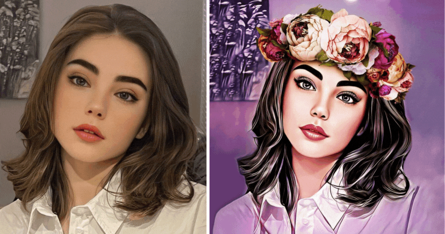 Caricaturez votre photo avec notre effet de couronne de fleurs