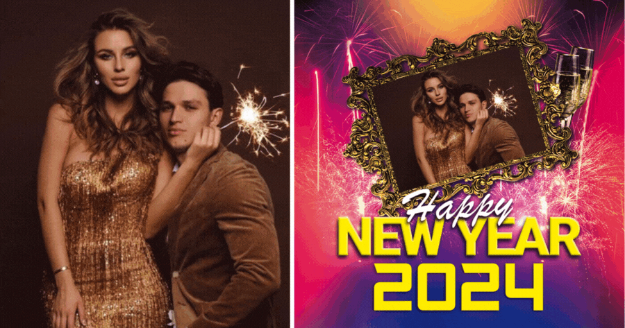 Happy New Year! Edit Your Photo With This Luxury 2024 Frame!