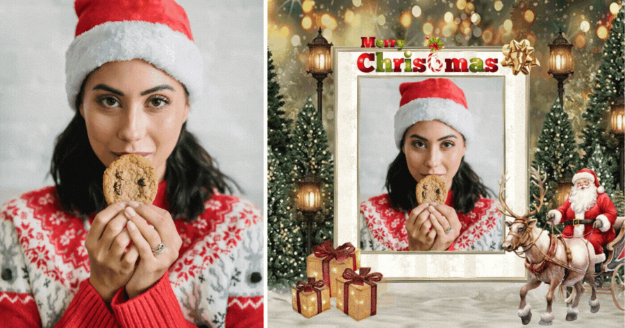 &iexcl;Sube fotos! Consigue tu foto de perfil de Navidad en 1 segundo