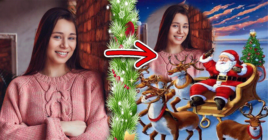 Ride Along With Santa With Christmas Sleigh Frame 🎅🛷