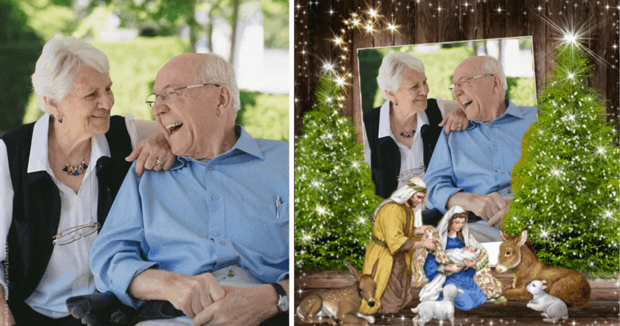 Создать рождественскую фоторамку с Иисусом