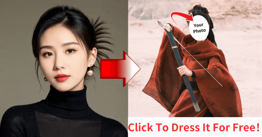 把自己打扮成中国传统的女骑士🗡️👸