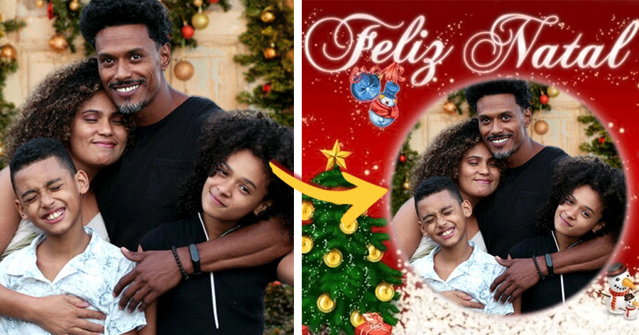 Put Your Photo In Frame With Christmas Tree!