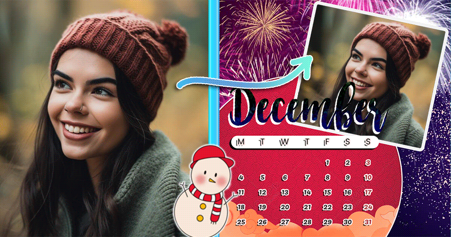 Design Your December Calendar With Your Portrait
