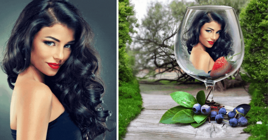 Verbessern Sie Ihr Foto mit Flower Wine Glass Frame!