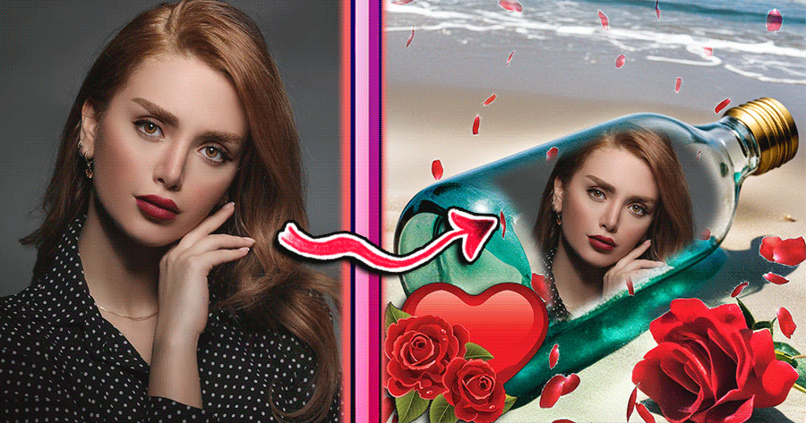 Send Your  Love In Drifting Bottle Frame