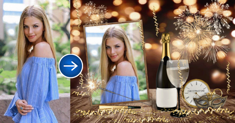 🎆 Make Your New Year's Eve Photo With Glittering Fireworks!