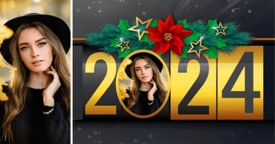 Erstellen Sie Ihr Neujahrsrahmenfoto 2024!