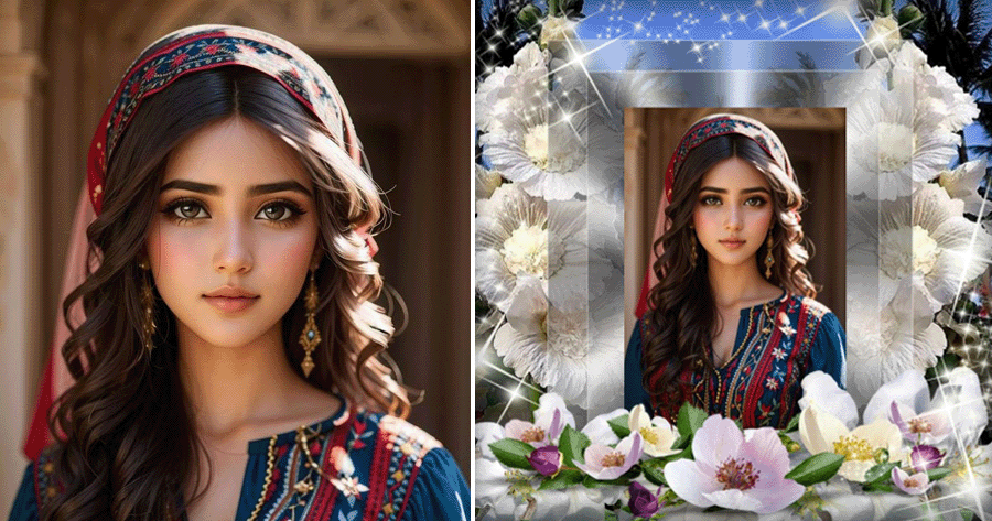 🌸 Enhance Your Photo With A Stunning Flower Photo Frame!