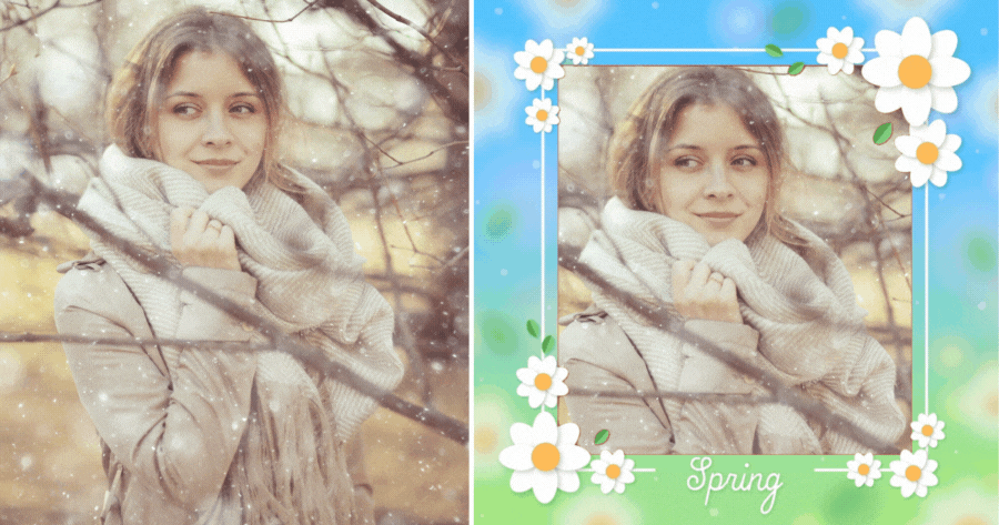 Carregue fotos! Crie sua foto de primavera agora