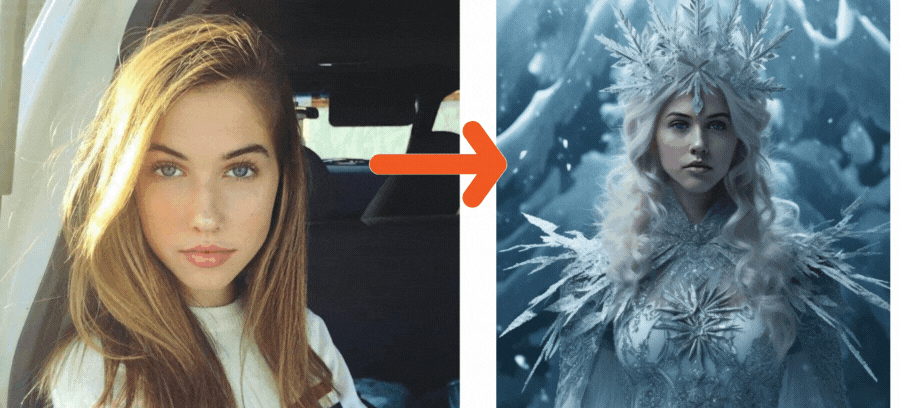 Quanto sarebbe bella come principessa di ghiaccio e neve?