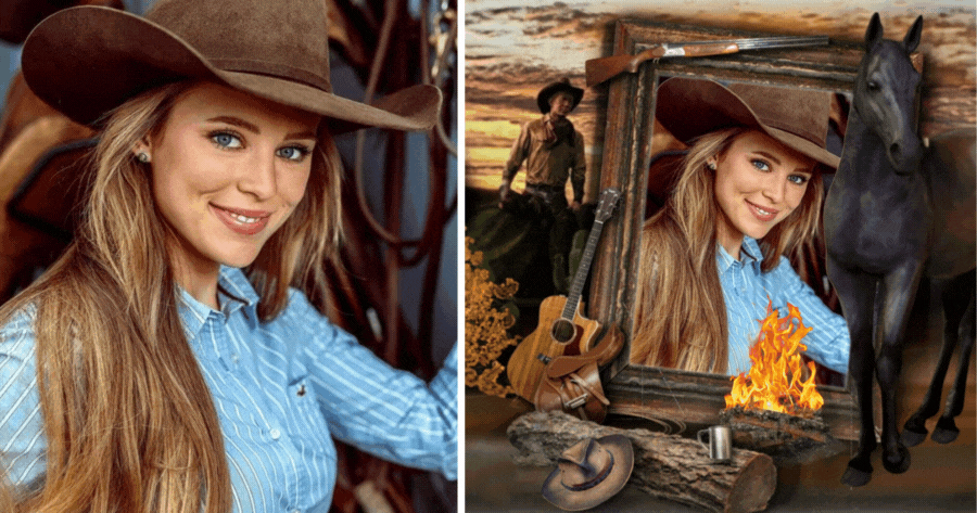 Dekorieren Sie Ihre Fotos mit dem Wild West Rahmen