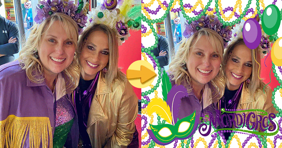 Genera gratuitamente cornici per foto di Mardi Gras per te
