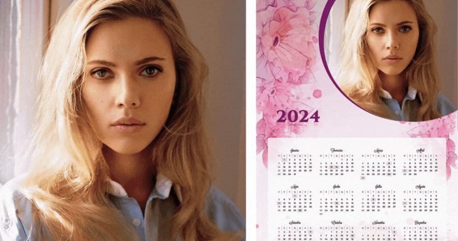 Add Your Photo With Flower Calendar For Free!