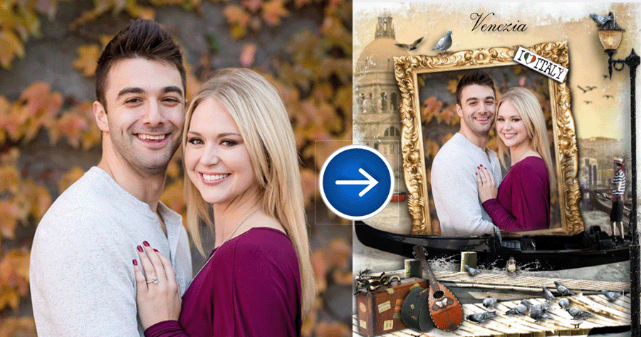 Personalize Your Photo Within Retro Italy-themed Frame