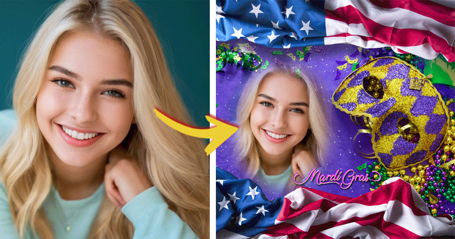 Make Your Profile Picture With Mardi Gras In USA!