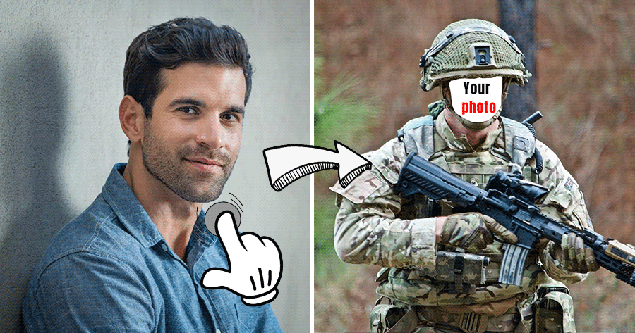 Add Your Photos To See What You Look Like As A Soldier