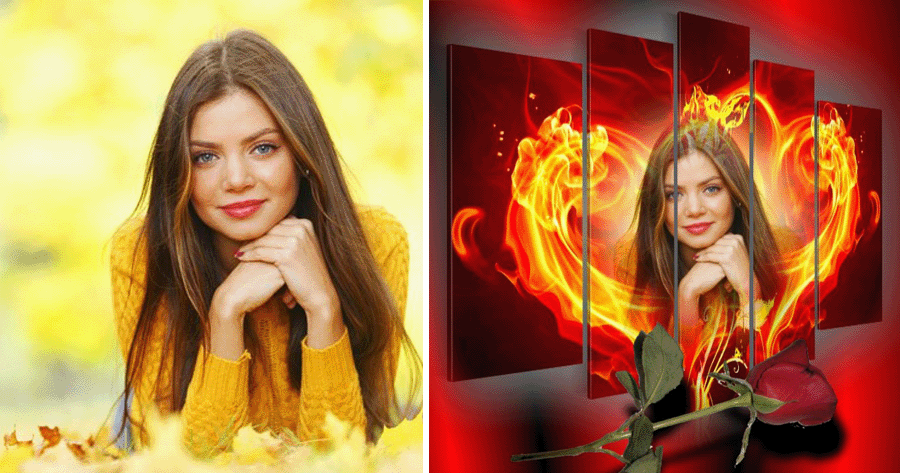 Enhance Your Photo With An Exquisite Fire-themed Photo Frame!