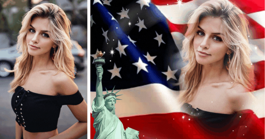 Show Your Pride In Statue Of Liberty Flag Photo Frame!