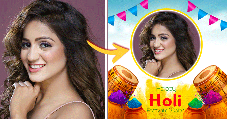 Celebrate Holi Festival With Special Photo Frame!