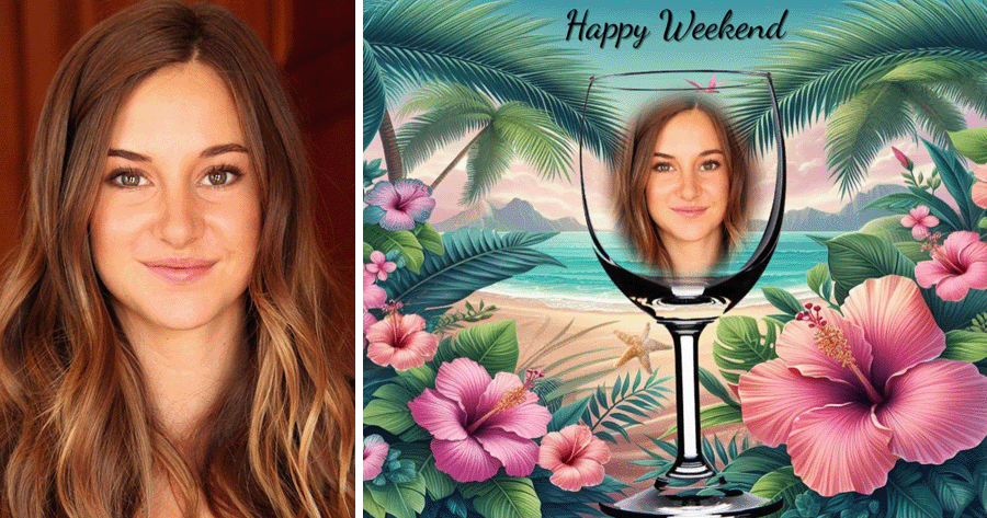 Free Spring Wine Glass Frame | Add Your Photo!