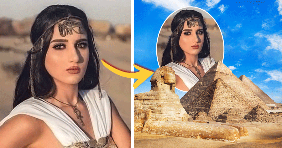 أضف صورتك إلى إطار فريد من أهرامات مصر!