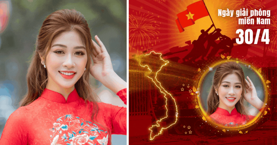 H&atilde;y tỏa s&aacute;ng niềm tự h&agrave;o của bạn trong Khung ảnh cờ Ng&agrave;y Thống nhất Việt Nam!