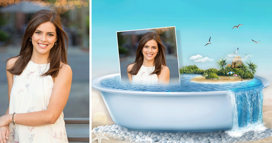 Tauchen Sie Ihr Foto in einen atemberaubenden Badewannen-Fotorahmen
