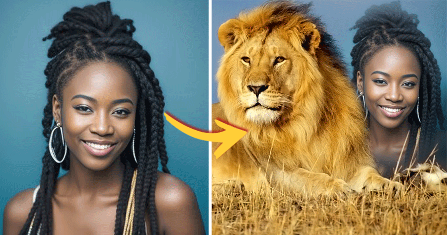 Upload Your Photo With African Lion Frames For Free!