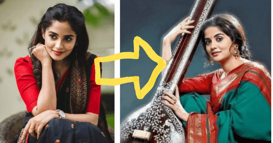 Upload Your Photos To Try This Costume And Sitar