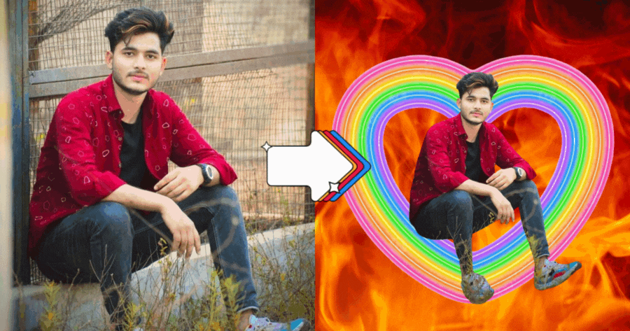 Free Click To Get Your Rainbow Heart Frame！