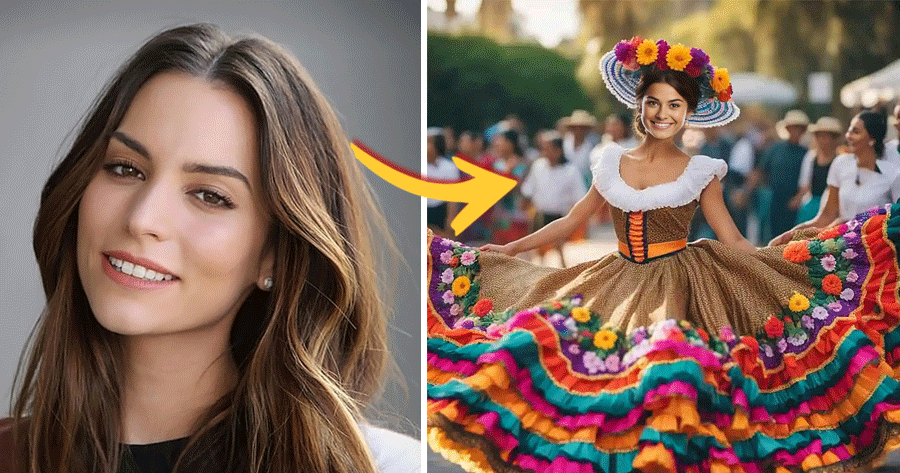 Try The Effct With Argentine Women's Traditional Costume!
