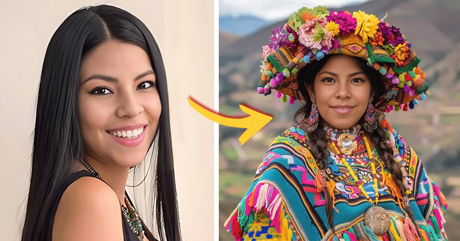 Photograph The Evolution Of Peruvian Women's Costume!